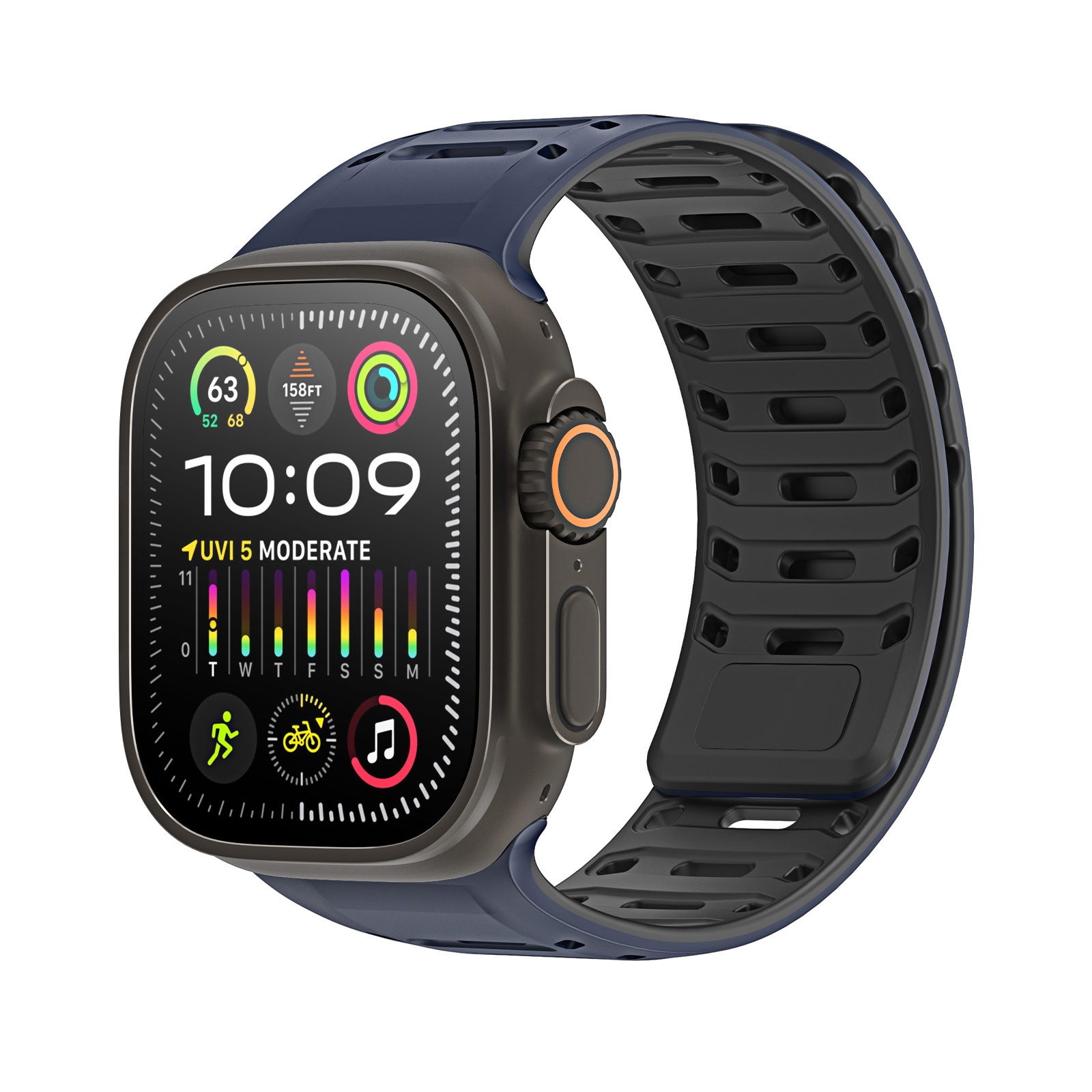 Dây Đeo Thể Thao Dành Cho Apple Watch Ultra, Apple Watch Series, CS Series Magnetic Silicone, Nam Châm Từ Tính Size 44/45/46/49mm_ Hàng Chính Hãng