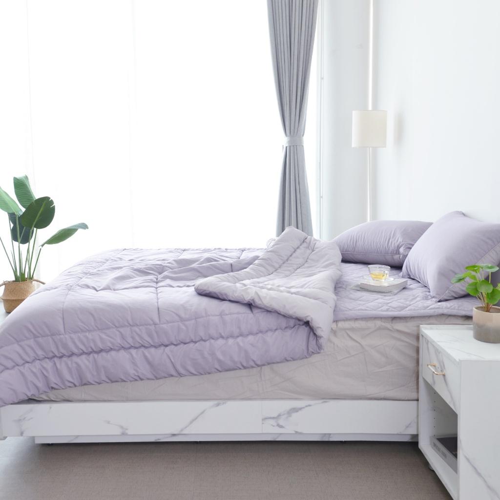 Chăn Chần Bông ARIZE On Cloud Clara Purple Gray Vải Ultra Microfiber Chống Bụi