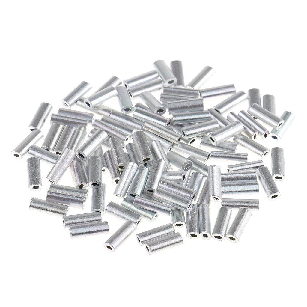 Pack of 200 Pieces Fishing Wire Single Barrel Crimp Sleeves, Fishing Line Leader Rigging Tackle Wire Rope Clips Tube Connector