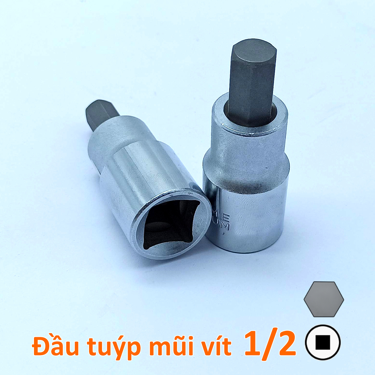 Đầu tuýp 1/2 mũi lục giác thép CRV - 7mm