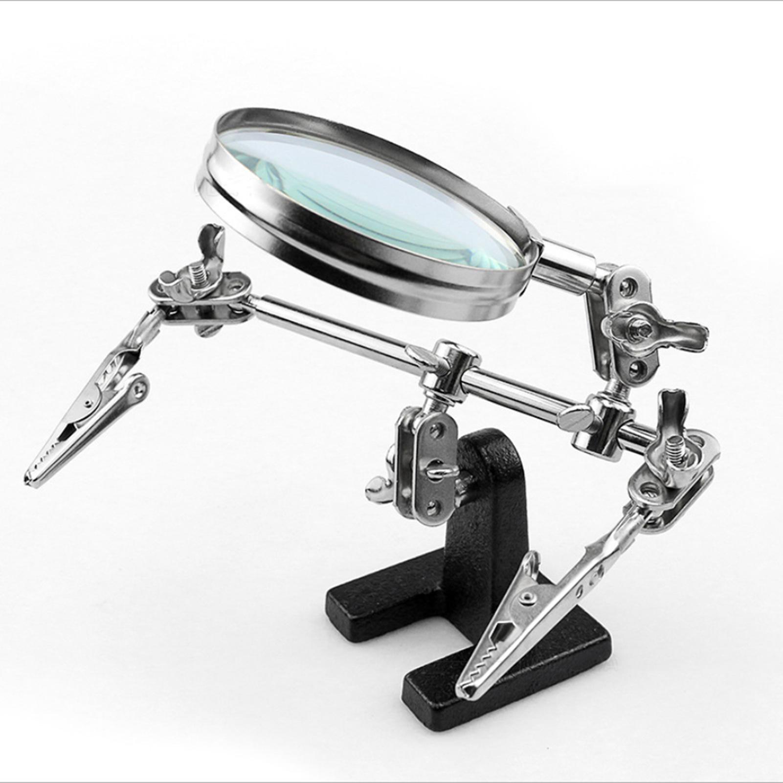 Helping 3rd Hand Soldering Iron Hobby Tool Vise Clamp Magnifying Glass Electricians Tool