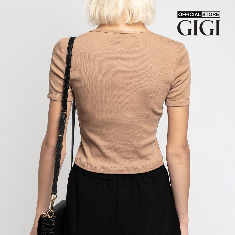 GIGI - Áo thun nữ ngắn tay cổ tròn phom ôm tôn dáng G1203P211245