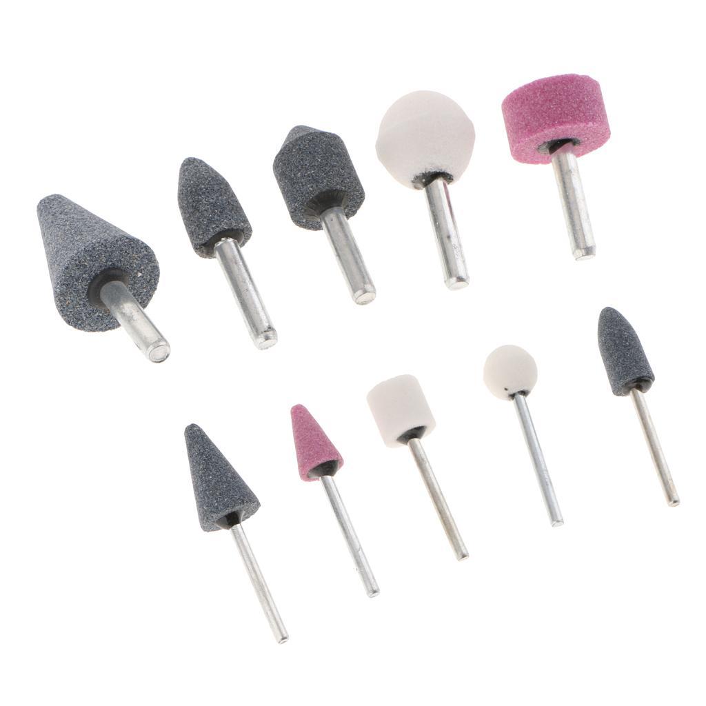 10x 6mm Cylindrical Electric Nail Drill Bits Polishing Grinding Head