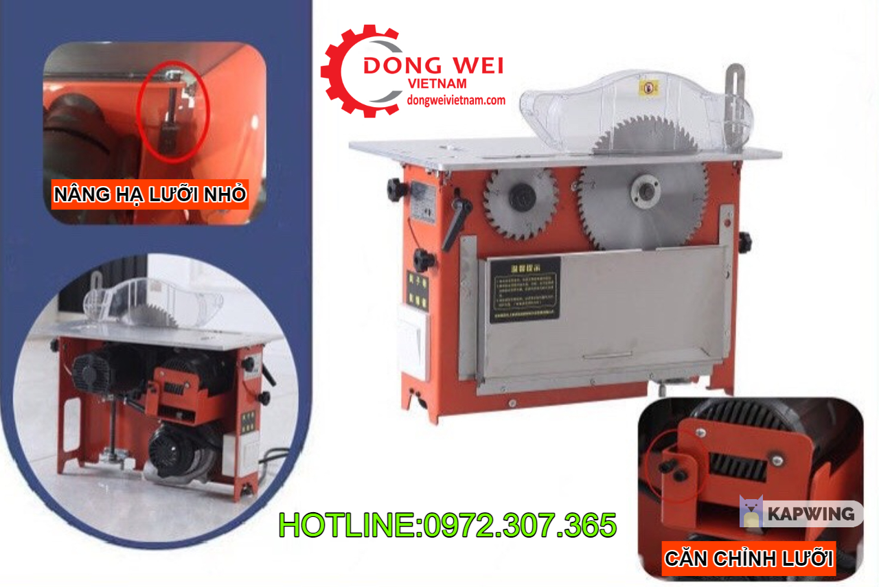 Máy cưa bàn trượt WJ200, bàn trượt chắc chắn với thanh trượt kép vững chắc khi làm việc tải trọng lớn