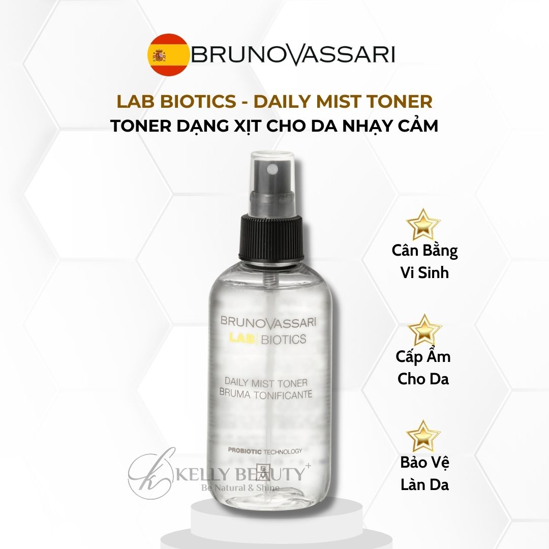 Toner Đa Chức Năng Cho Da Nhạy Cảm Lab Biotics Daily Mist Toner - Bruno Vassari | Kelly Beauty