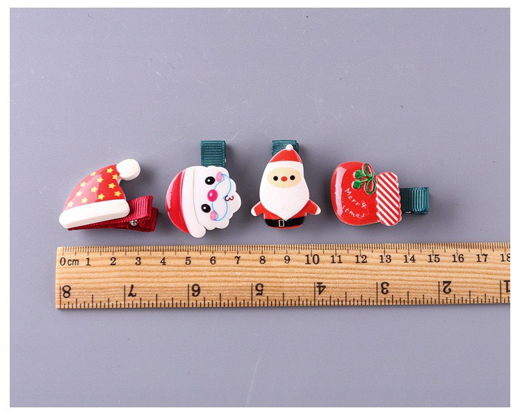 Set 2 Kẹp Tóc Mái Bọc Vải Chi Tiết Giáng Sinh