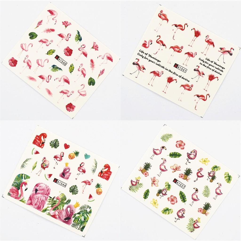 Sticker nước 12 set - hồng hạc