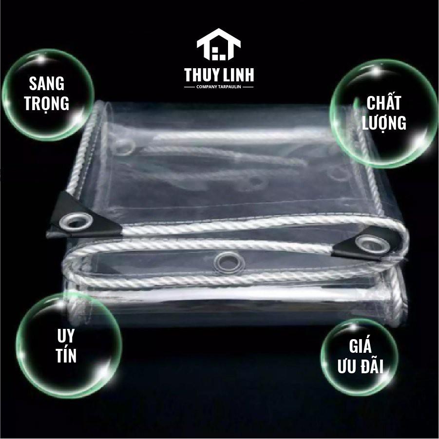 Bạt nhựa PVC trong Suốt chống thấm, chống bụi (khổ 1,5m dày 0,3mm đến 1mm) {miễn phí đóng Khuy - May Viền xung quanh}