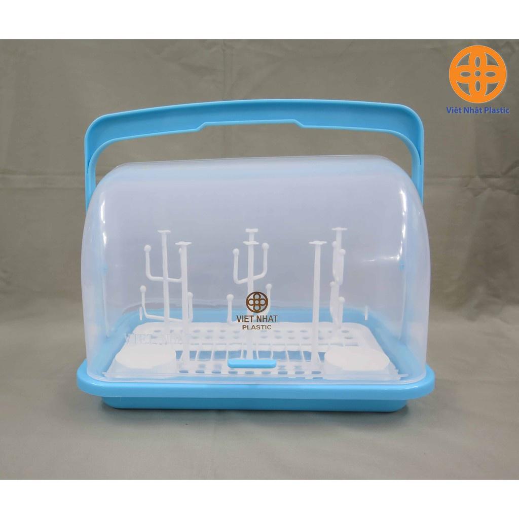 Khay úp ly , bình , chén bát , úp bình sữa size lớn có nắp đậy chống bụi nhựa Viêt Nhật cao cấp