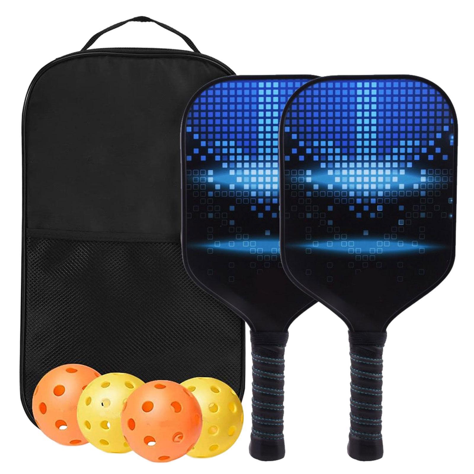 Pickleball Paddles with Carry Bag Nonslip Grip Portable with 4 Balls Rackets for Men Women