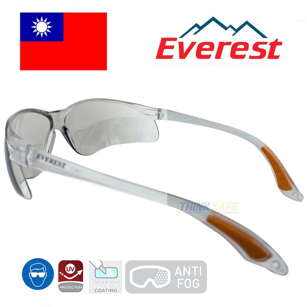 Kính bảo hộ Everest EV203 kính chống bụi, chống trầy xước, chống tia UV, chống đọng sương (trắng tráng bạc)