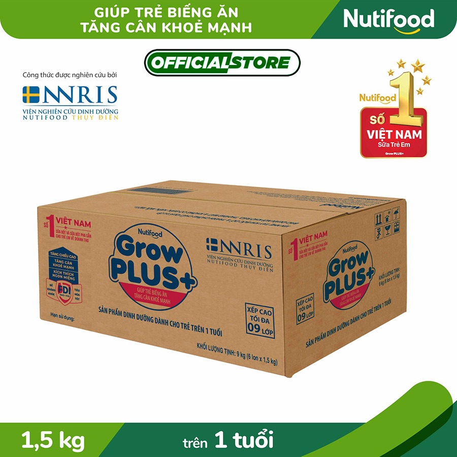 Sữa bột GrowPLUS+ trên 1 tuổi Xanh 1.5kg