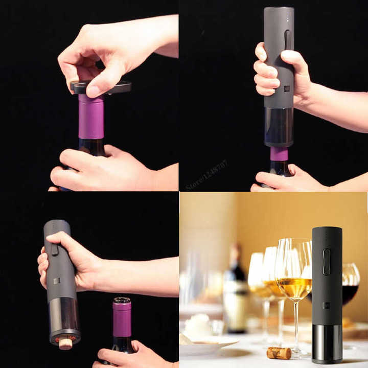 Dụng cụ mở nắp chai rượu vang tự động chạy pin sạc USB HES-008