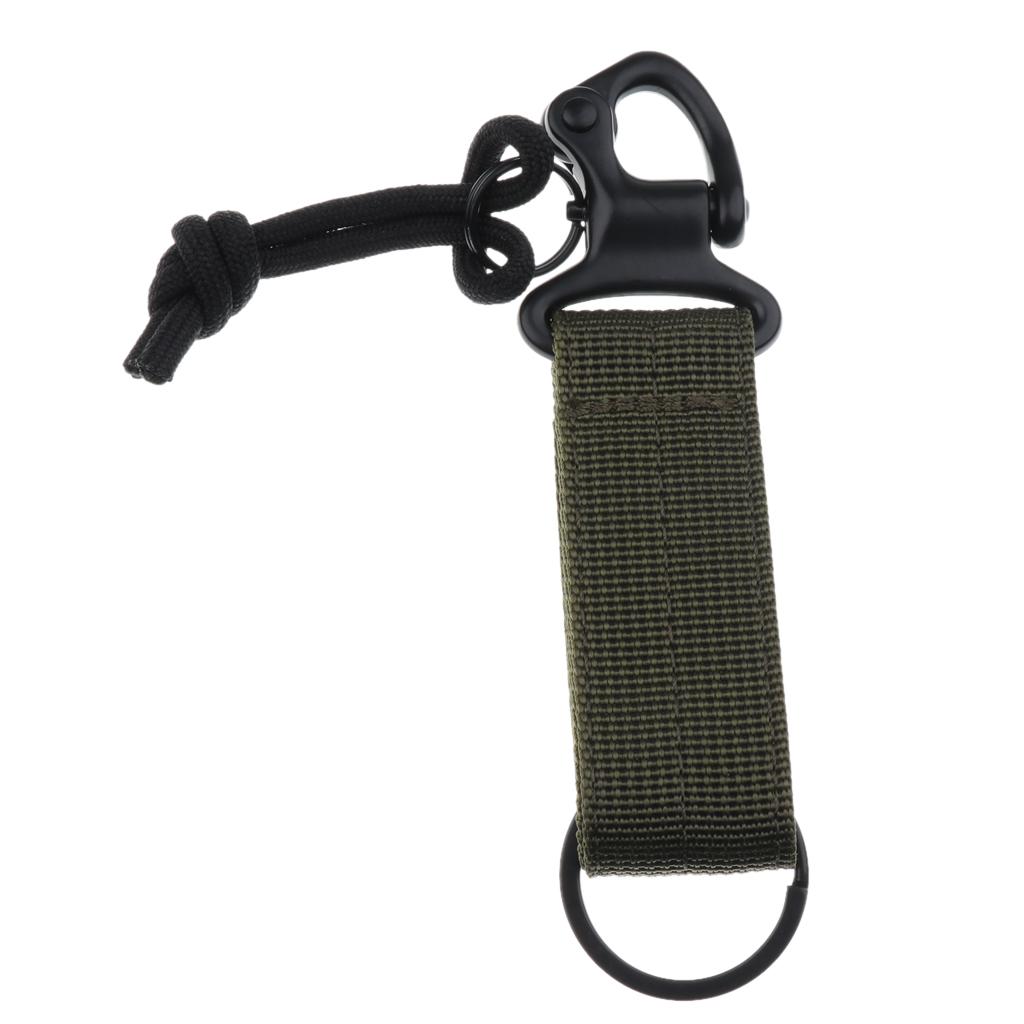 Nylon Multifunctional Molle Harness D Ring Belt Clip Carabiner Keychain Hook