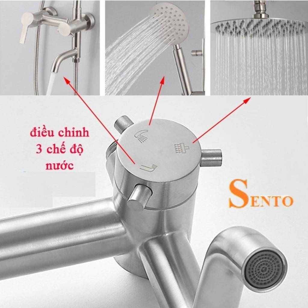 Sen Cây Tắm Đứng Nóng Lạnh Treo Tường Inox304