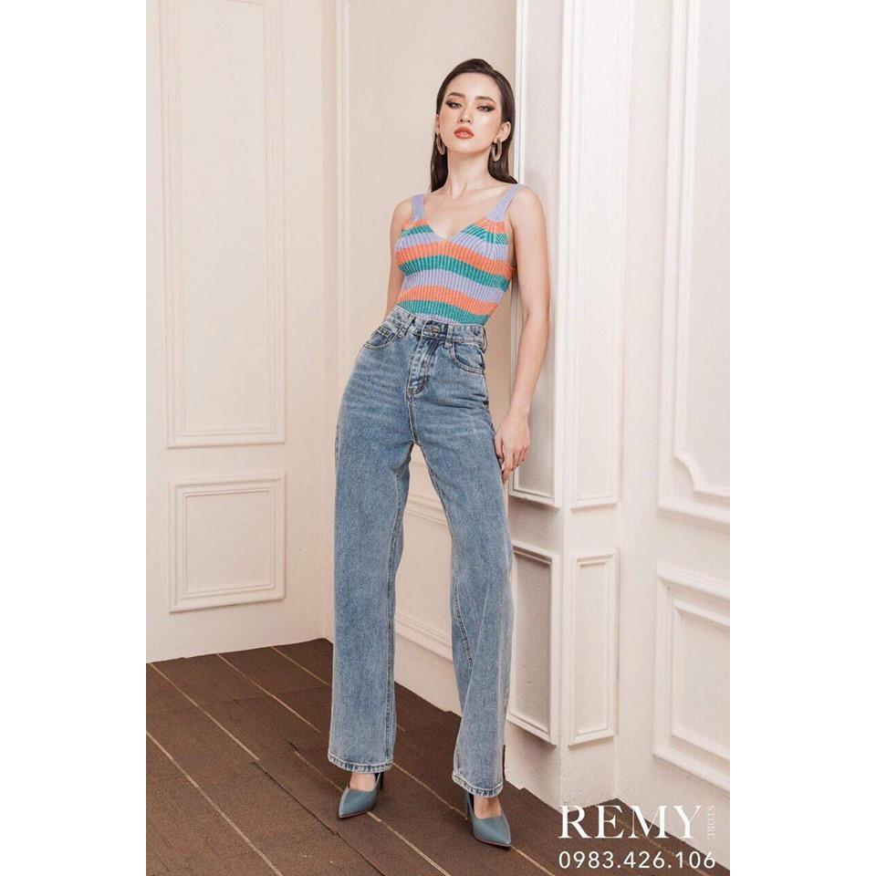 Quần jean nữ dài ống rộng