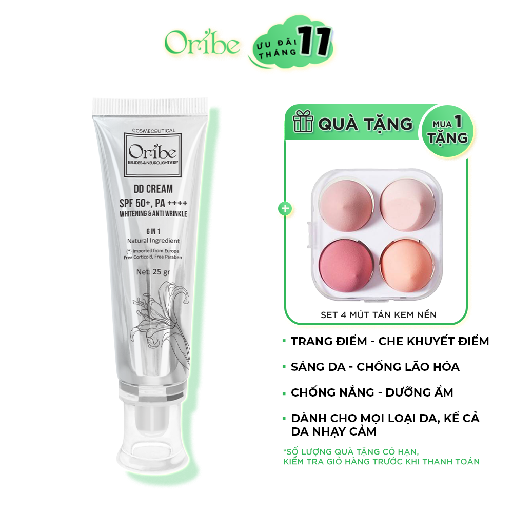 Kem Nền Che Khuyết Điểm Kiềm Dầu Mịn Nhẹ Chống Nắng DD Cream Oribe 25g