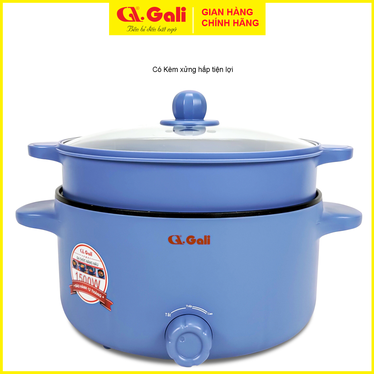 Nồi lẩu điện Gali GL-1210, GL-1209 đa năng, chiên, xào, nấu, hấp các loại rau củ quả, tôm thịt cá, hàng nhập khẩu chính hãng. Bảo hành 24 tháng