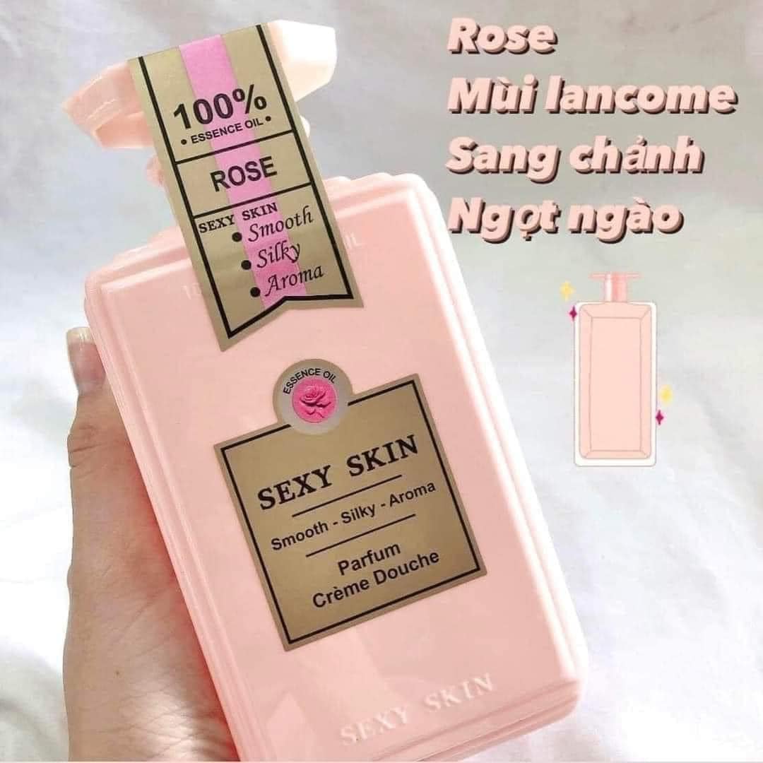 SỮA TẮM NƯỚC HOA SEXY SKIN 600ML ROSE-HỒNG SỮA