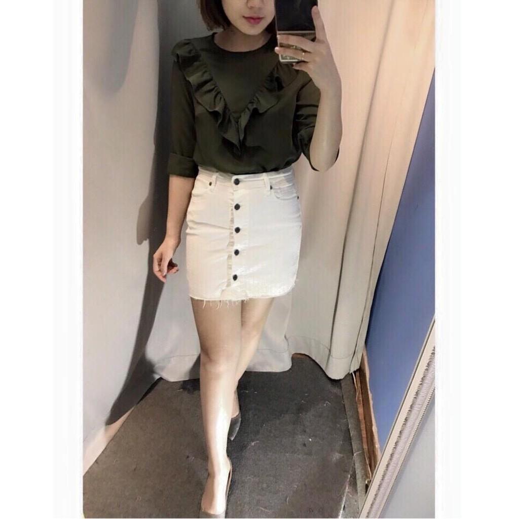 Aó kiểu bèo ngực cách điệu (hồng pate