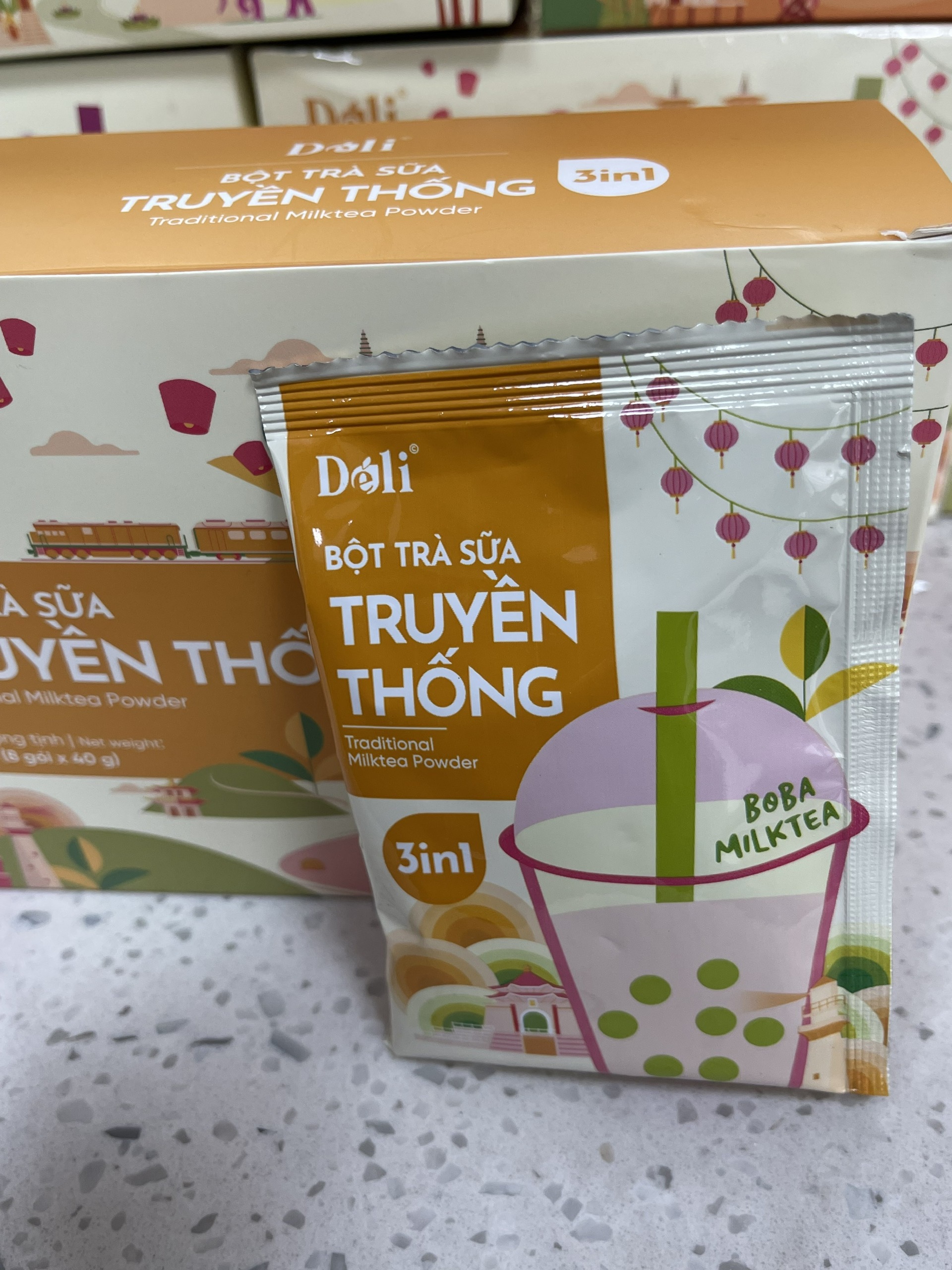Bột Trà Sữa Truyền Thống 3in1 Déli - Hộp 320gr (8 gói), pha chế trà sữa tiện lợi, nhanh chón