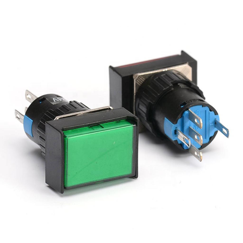 2-6pack DC 24V Push Button Momentary Self Reset Rectangle Switch w/ LED Light