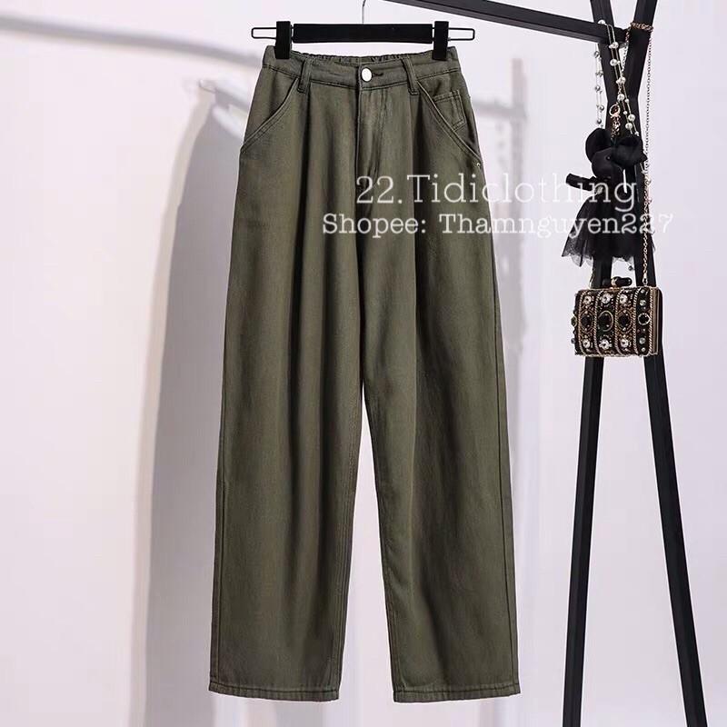 Quần khaki ống suông Ulzzang _ quần ống rộng chất đẹp _ bingsize 5xl lưng thun co giãn
