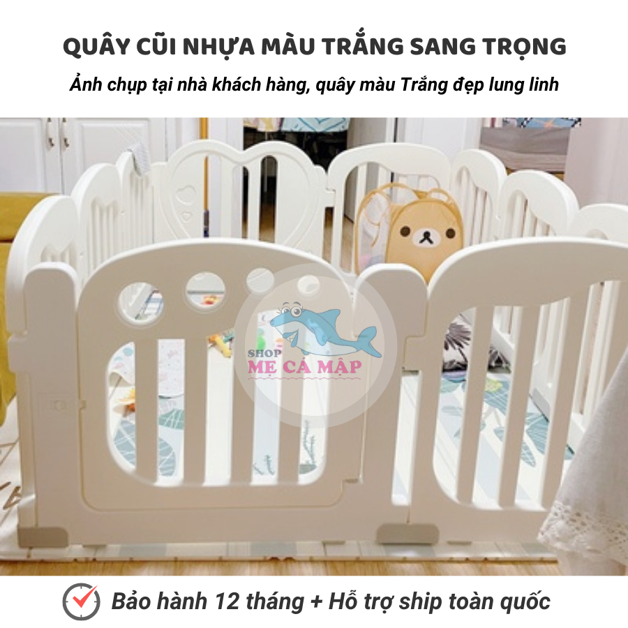 Quây cũi nhựa TẶNG KÈM 100 BÓNG VÀ 1 THẢM, quây cũi nhựa nguyên sinh an toàn