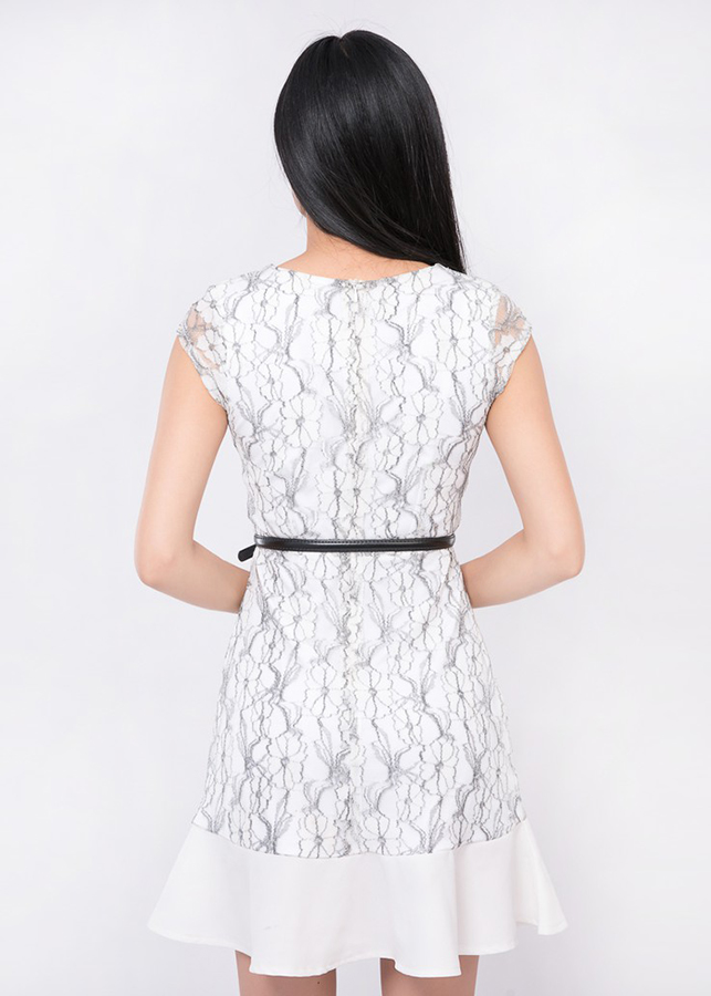 Đầm Xòe Đuôi Cá Màu Trắng Xám Zerasy Fashion - 2018005