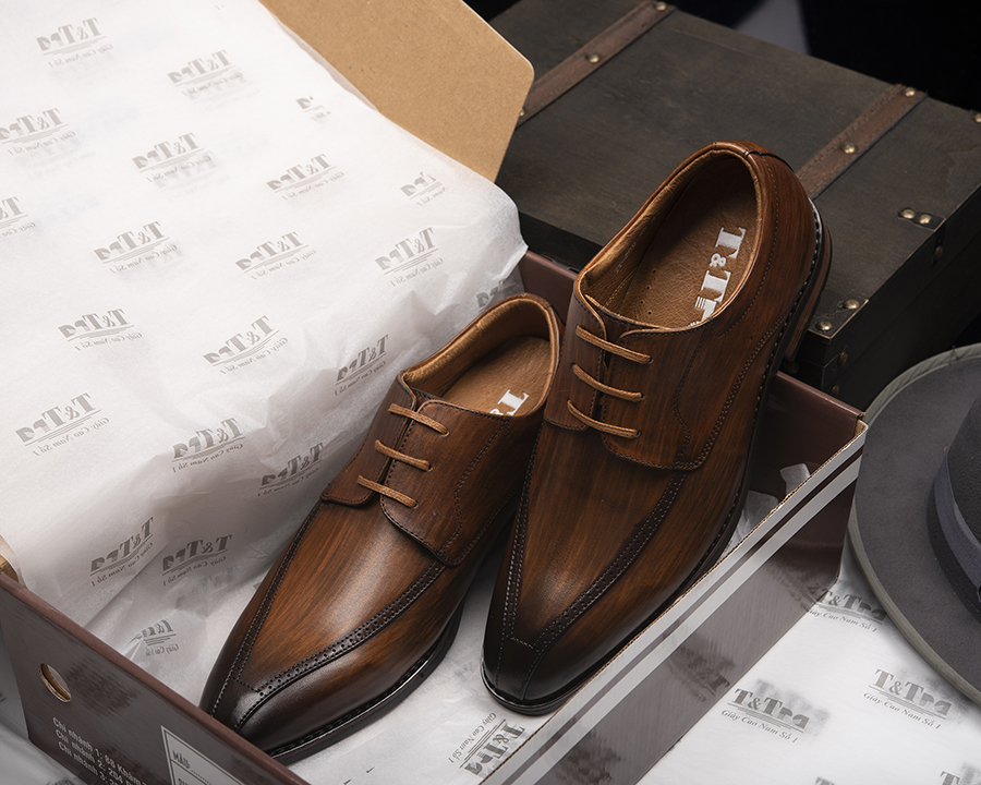 GIÀY TĂNG CHIỀU CAO NAM T200 NÂU BÒ CAO 6CM