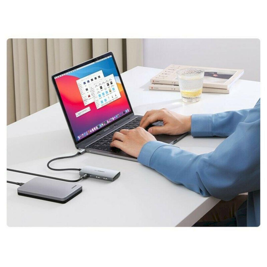 Ugreen UG30758CM480TK 10G 20CM Màu Xám Bộ chuyển USB-C sang 2 × USB 3.1 + 2 × USB-C 3.1 gen2 - HÀNG CHÍNH HÃNG