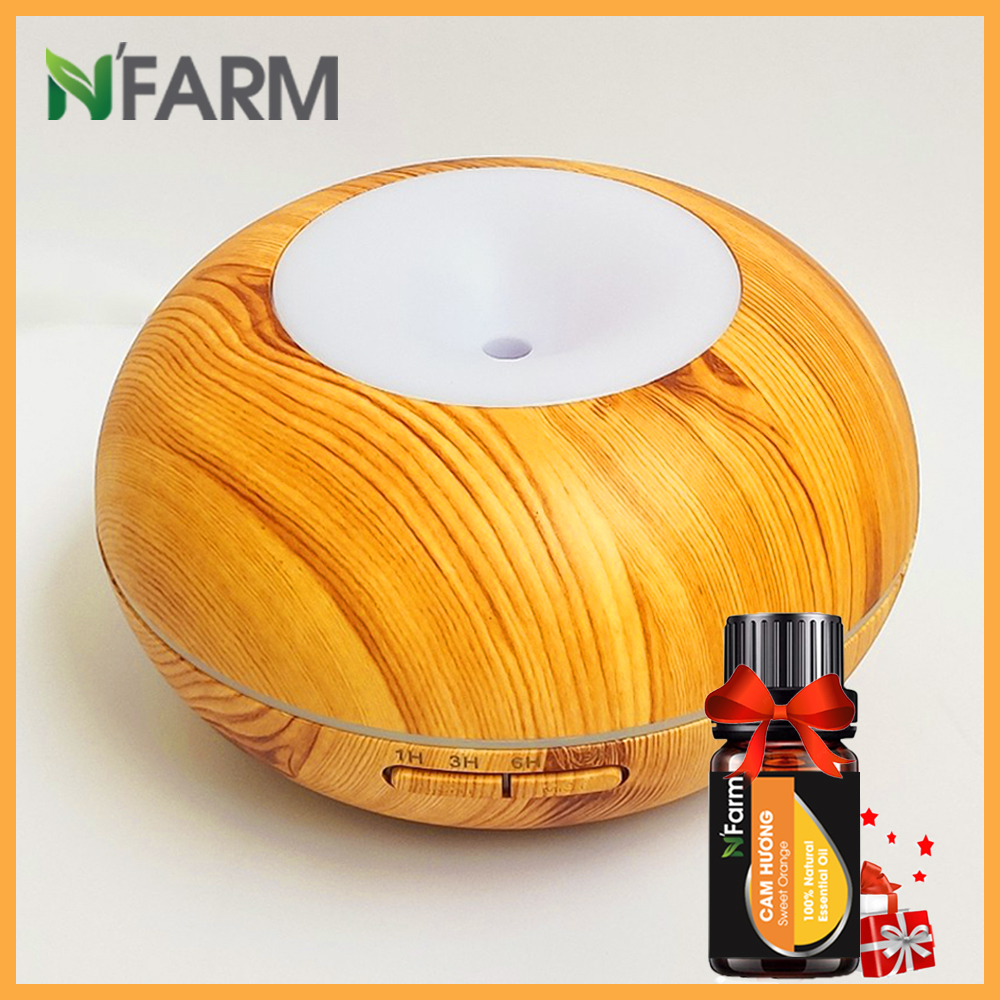 Máy khuếch tán/ máy xông tinh dầu Hình Bánh Donut N'Farm NF2067 + tinh dầu cam hương N'Farm