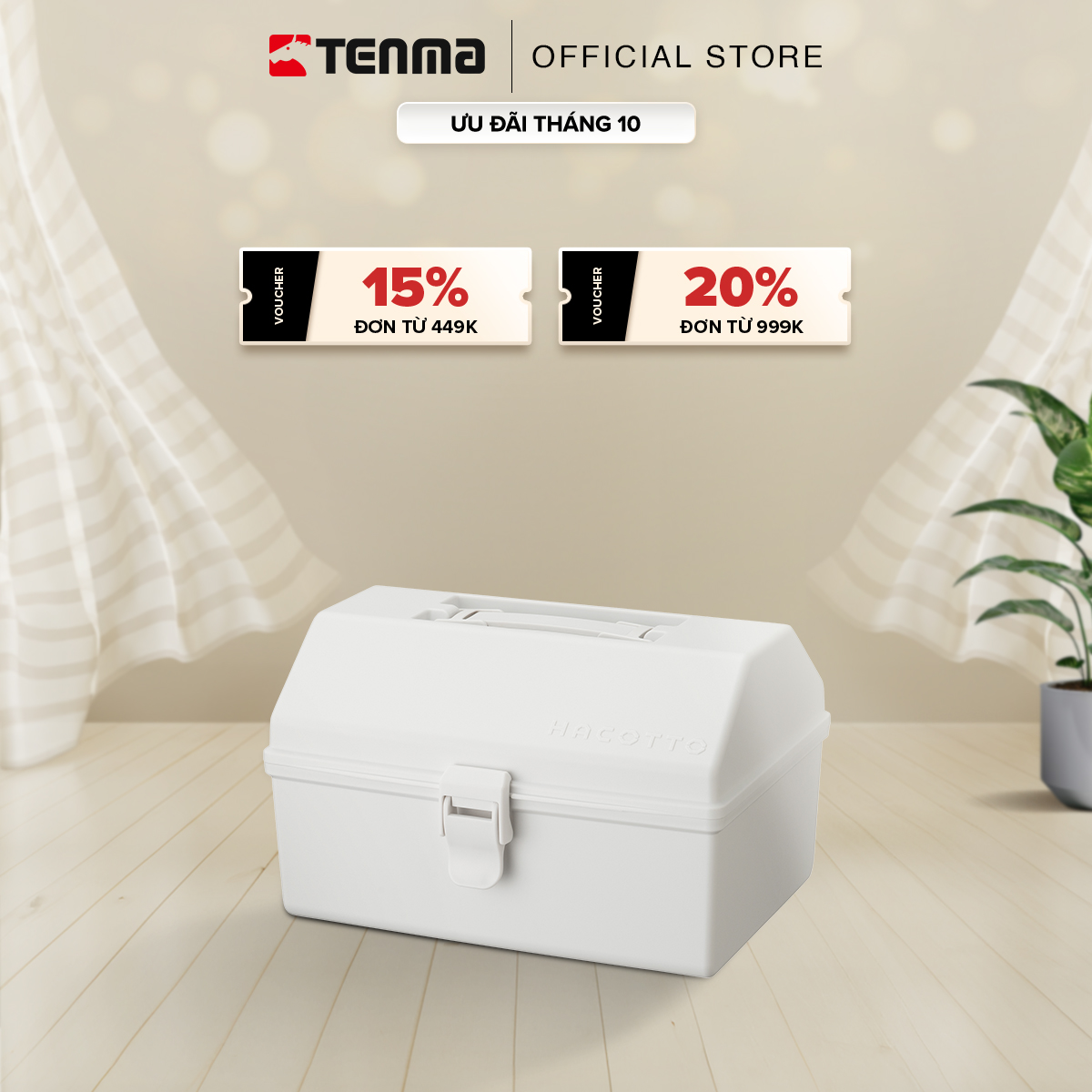 Hộp Nhựa Cỡ Lớn Đa Năng TENMA, Có Khóa Gài Hacotto-W