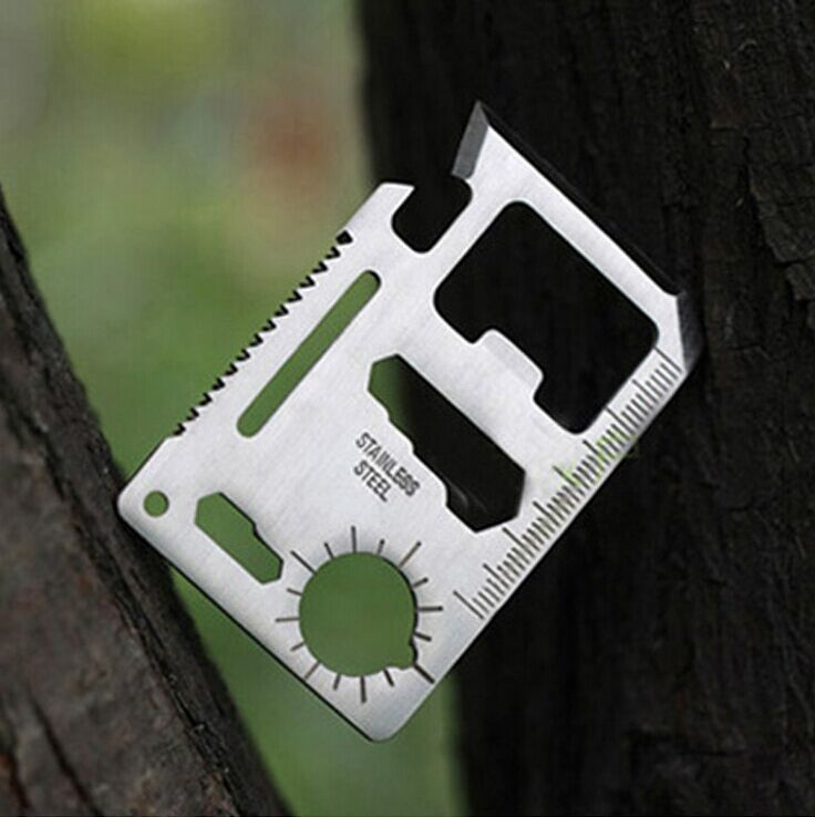 Miếng Thép Đa Năng 11 Công Dụng Thẻ Phượt Đa Năng - Steel Credit Card Survival Tool