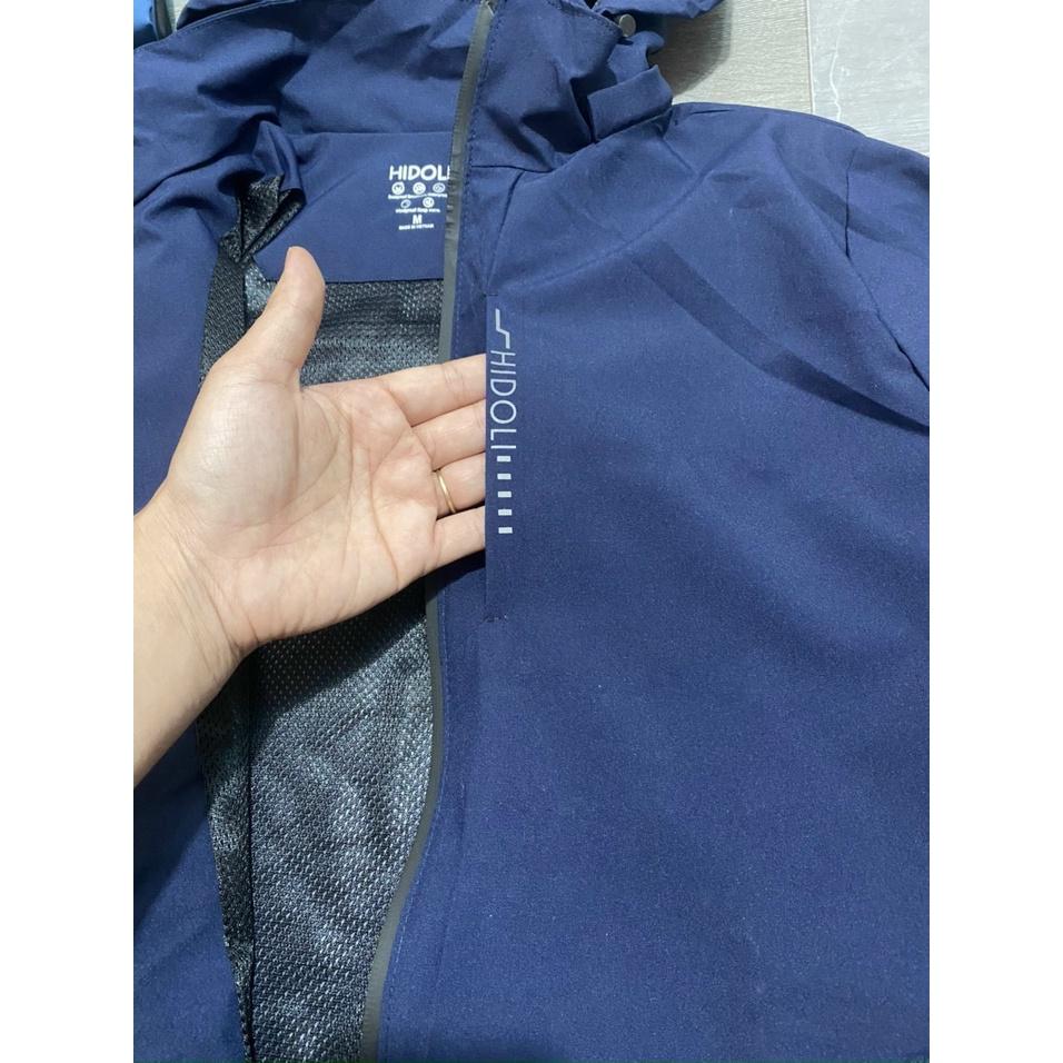 Áo Khoác Gió Unisex Nam Nữ HiDo Chống Nước Cổ Cao Kèm Mũ
