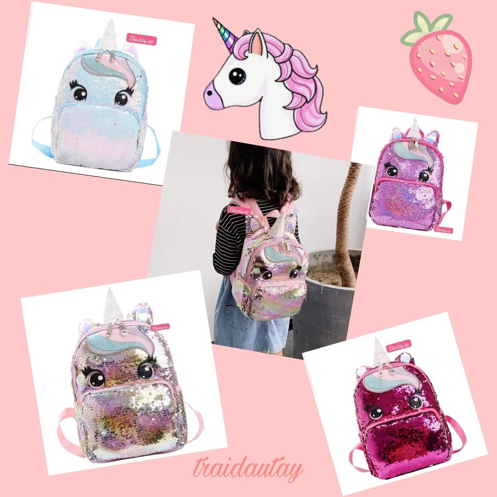 BALO ĐI CHƠI CHO BÉ HÌNH KỲ LÂN UNICORN DẠNG KIM SA CHIẾU LẤP LÁNH