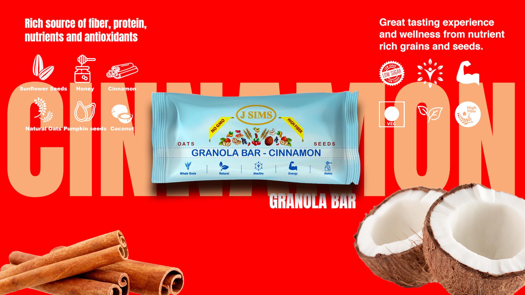 Combo 4 thanh yến mạch vị Quế - Granola Bar Cinnamon