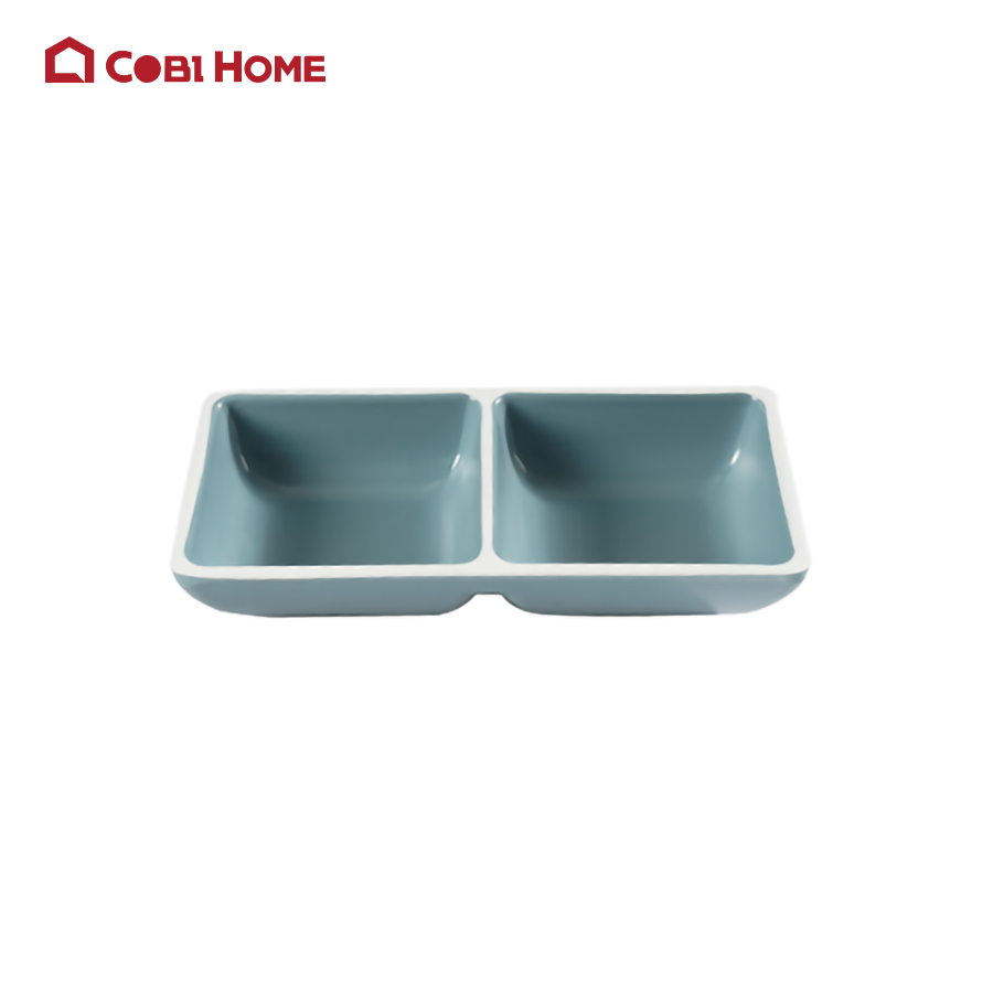 Chén chấm vuông bằng melamine màu xanh