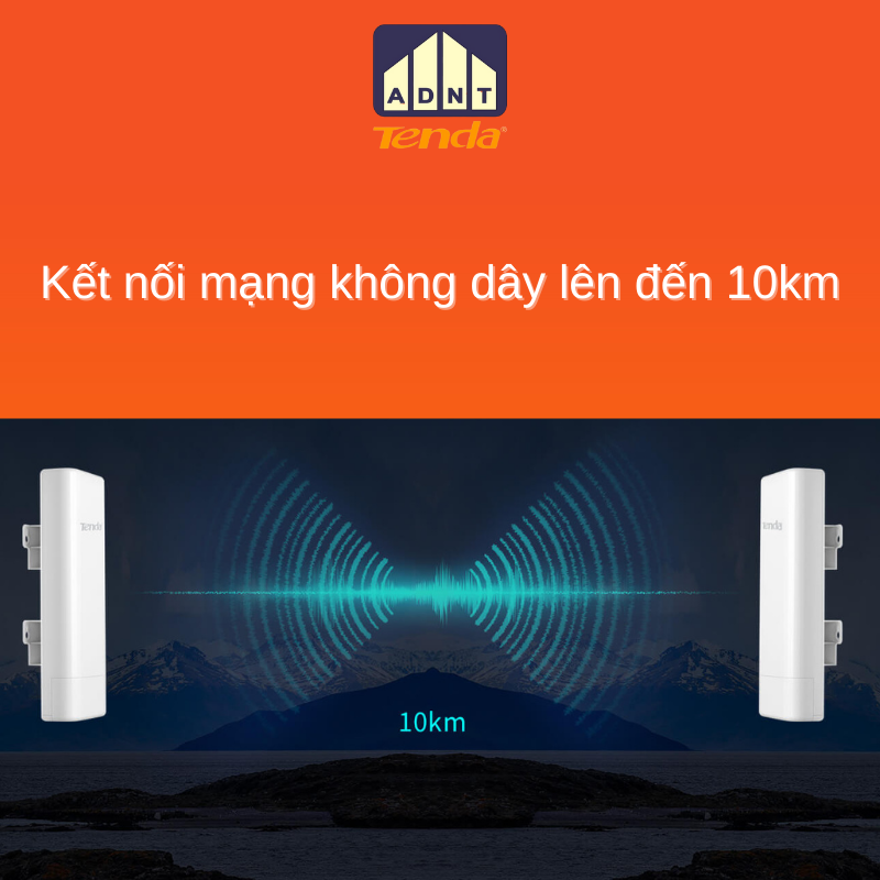 Thiết bị thu phát wifi ngoài trời tốc độ cao phạm vi 10km CPE O6 Tenda hàng chính hãng