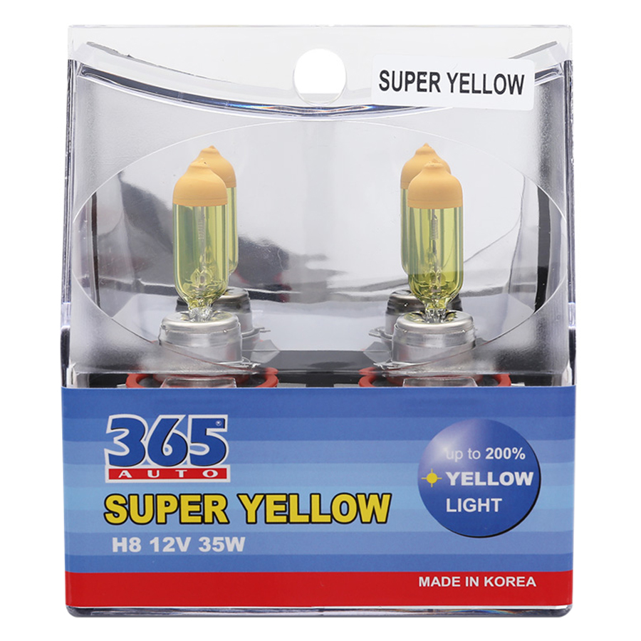 Bộ 2 Bóng Đèn Phá Sương 365-Auto H8 Super Yellow (55W) - Vàng