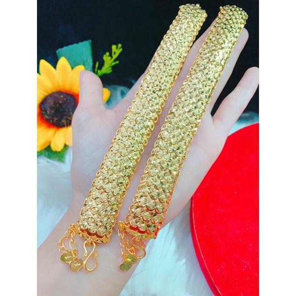 Lắc tay vảy cá mạ vàng đủ size Kami