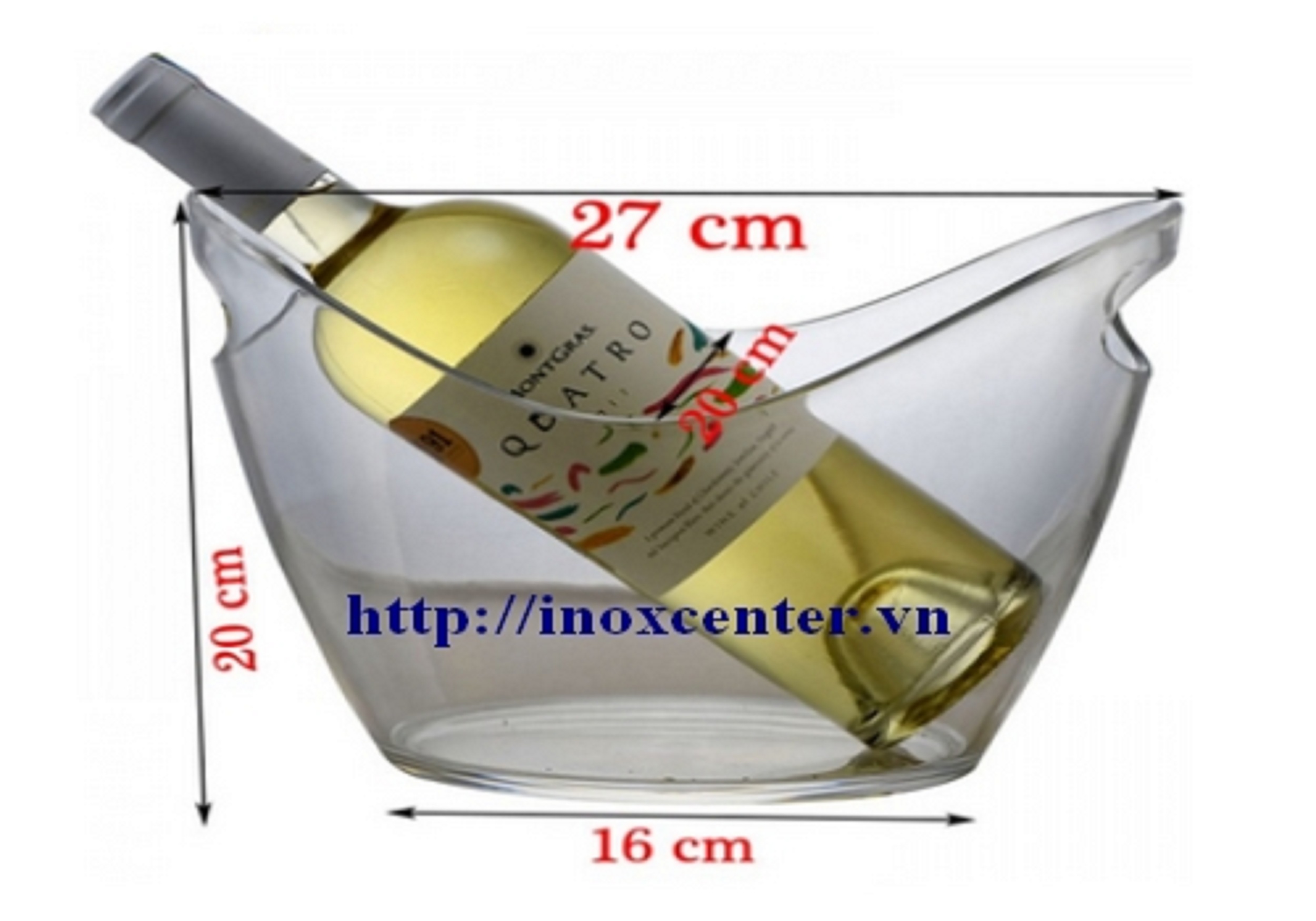 Xô đá ướp lạnh hình chiếc thuyền size đại - Trong suốt