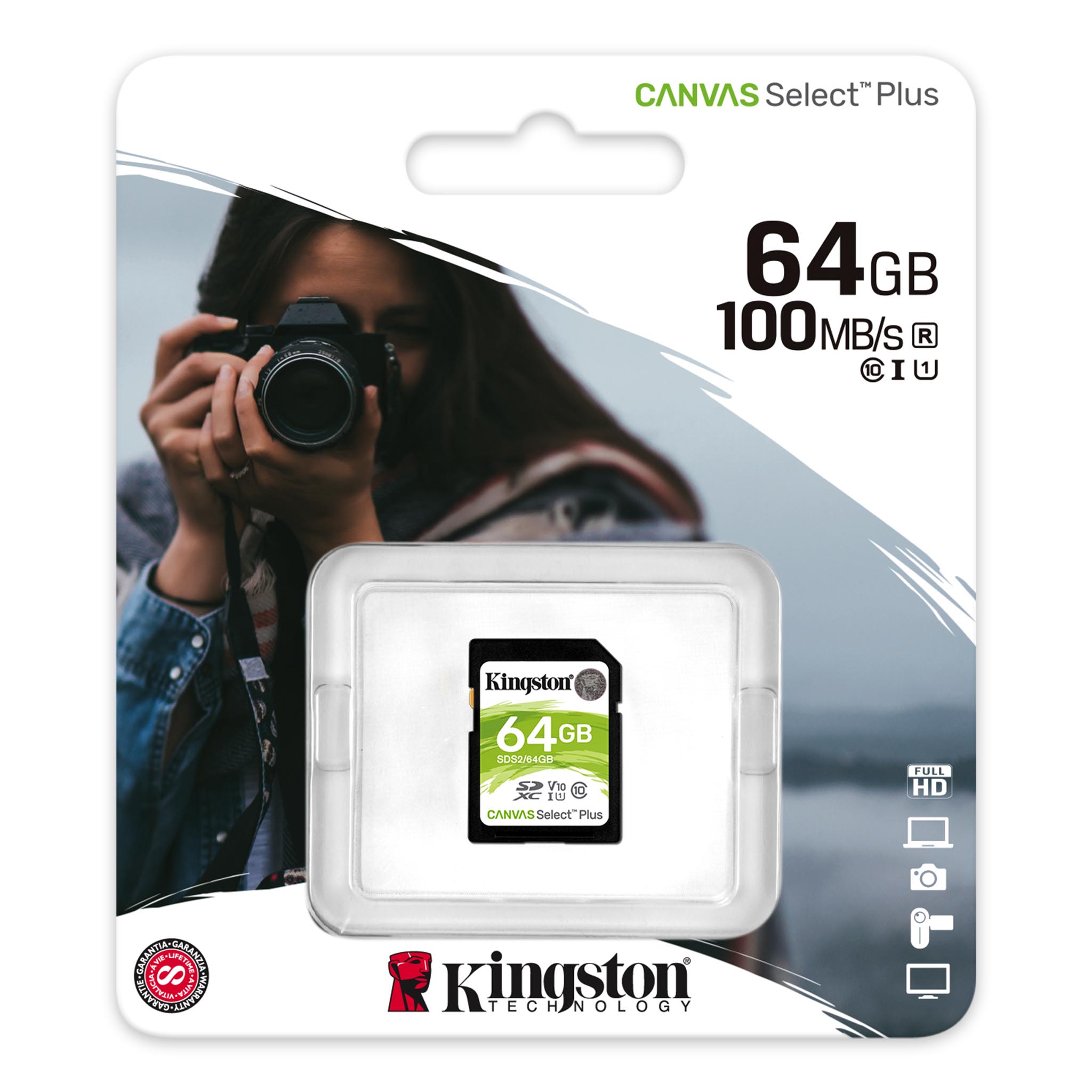 Thẻ nhớ Kingston SD Canvas Select Plus 64GB - Hàng Chính Hãng