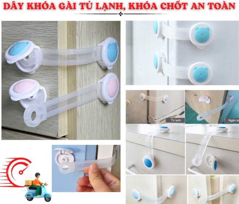 Dây Khóa Gài Tủ Lạnh, Khóa Ngăn Kéo, Khóa Tủ Đồ - Henrysa