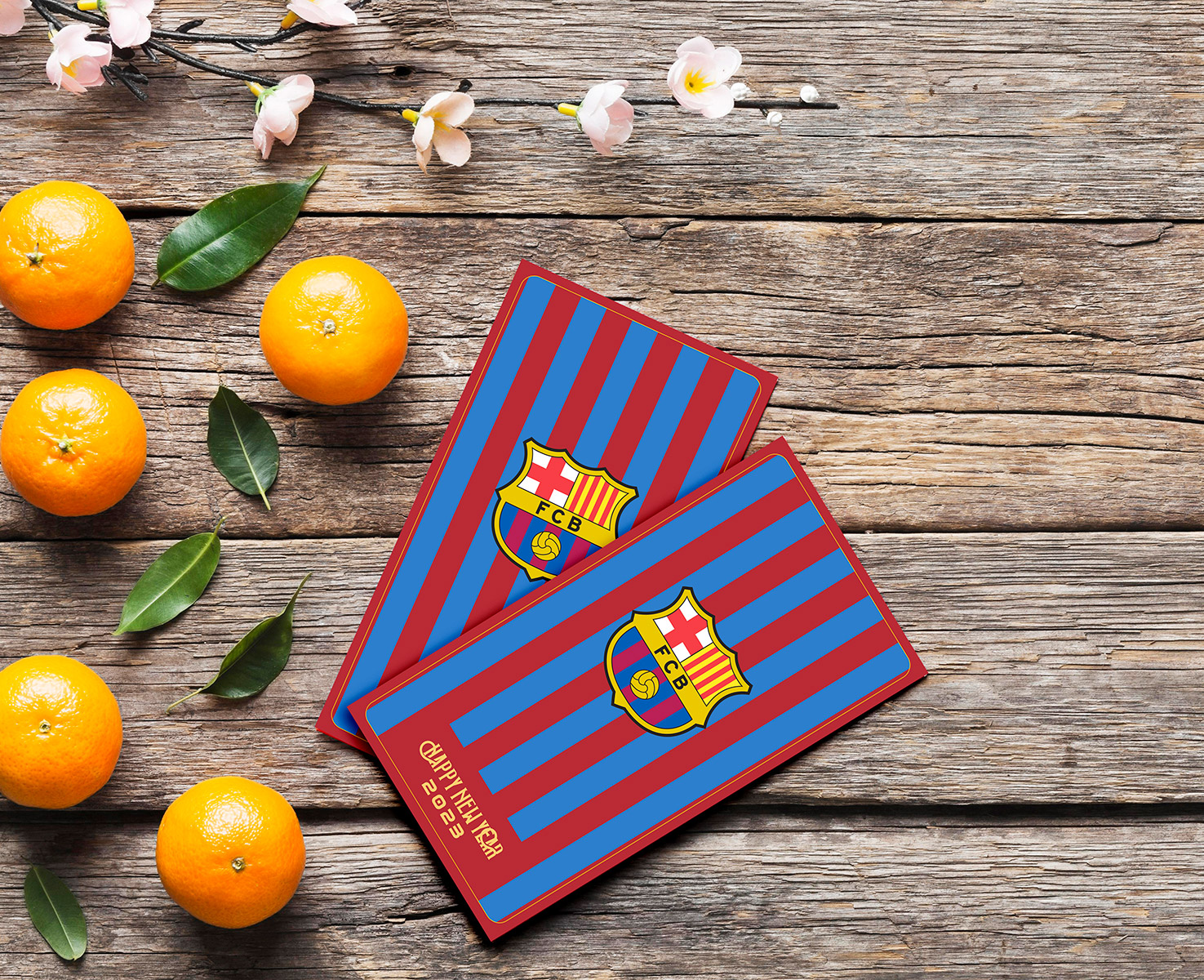 Combo 10 Bao Lì Xì Năm Mới 2023 Quý Mão (FC Barcelona) 8X16cm - May Mắn - Sang Trọng - Siêu Ý Nghĩa