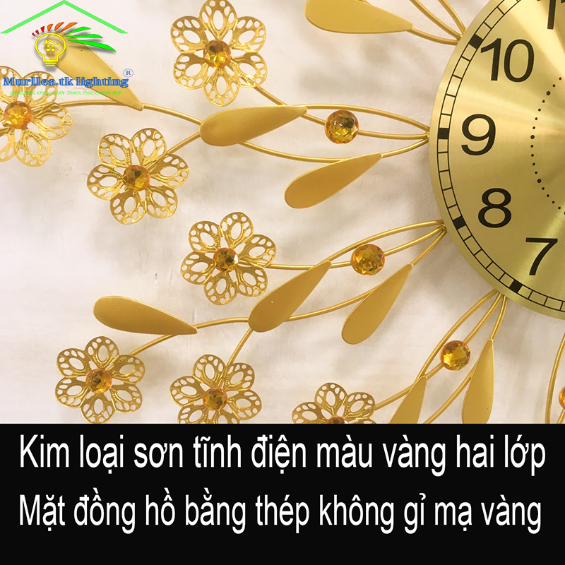 Đồng hồ Treo Tường, đồng hồ decor nghệ Thuật Cao Cấp hiện đại 3D kích cỡ lớn treo phòng khách 2336