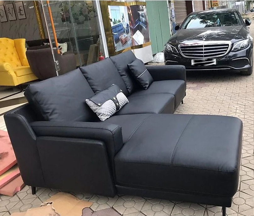 Ghế sofa góc màu đen nhập khẩu Tundo HFC-GSF701-27 cao cấp