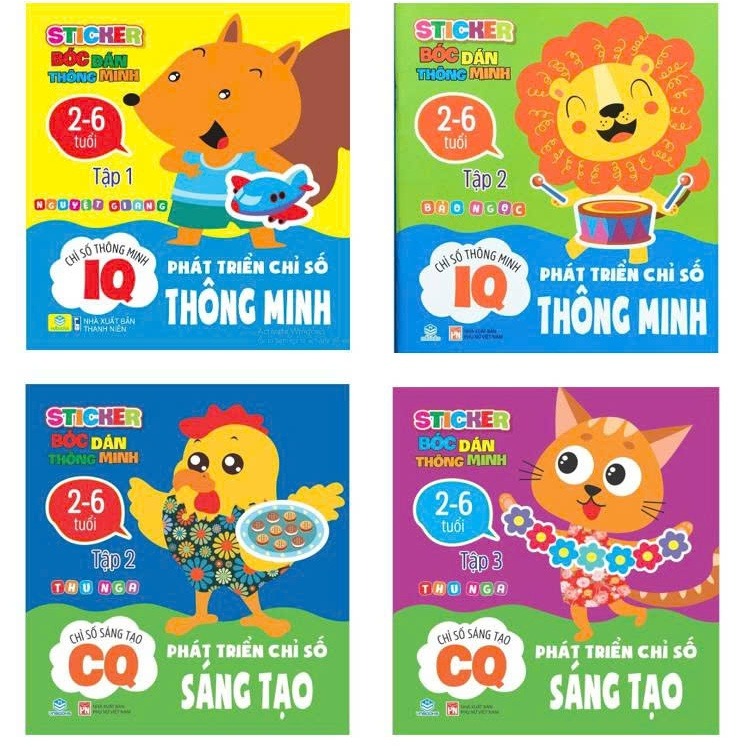 Sách - Sticker Bóc Dán IQ - CQ - Phát triển Chỉ Số Thông Minh (2-6 tuổi) - Ndbooks