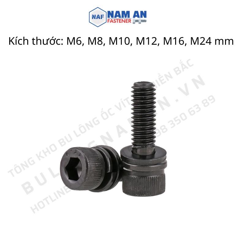 Ốc lục giác 10.9, kích thước M6, M8, M10, M12, M16, M24, ốc lục giác chìm, lục giác chìm đầu trụ cấp bền 10.9