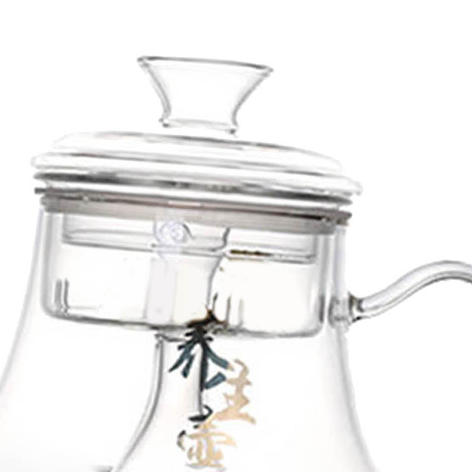 Glass Tea Pot with Removable Loose Tea Infuser Clear Handle